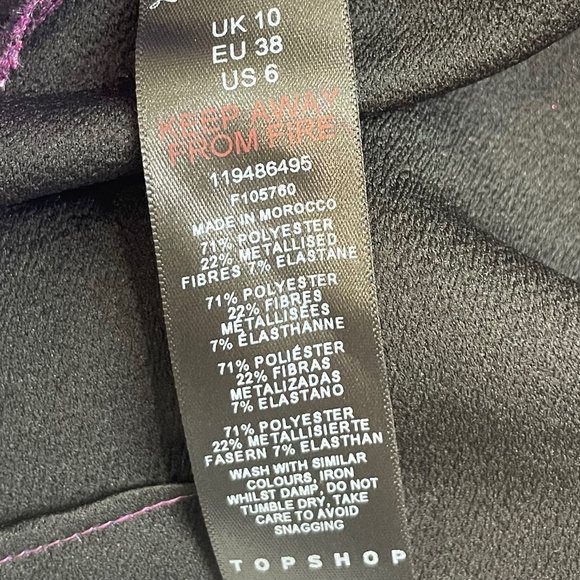 NWT Topshop Metallic / Iridescent Purple Mini Skirt (Size 6) - Picture 5 of 5